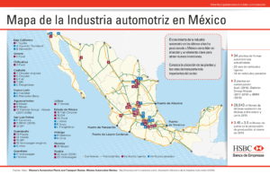 Map of Automotive industry in Mexico