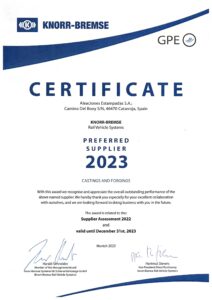 Certificate Preferred Suplier_AESA_Knorr_Bremse