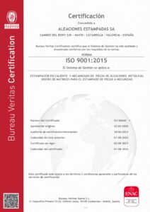 Certificado de calidad ISO 9001 AESA